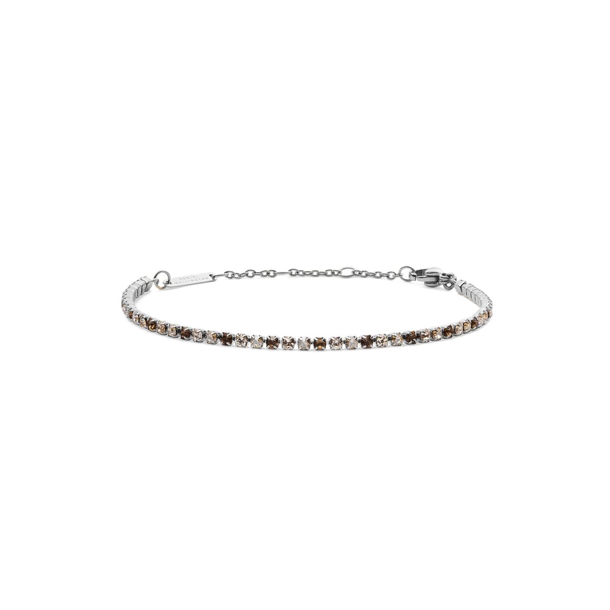 Zartes Tennisarmband Silber Schwarz