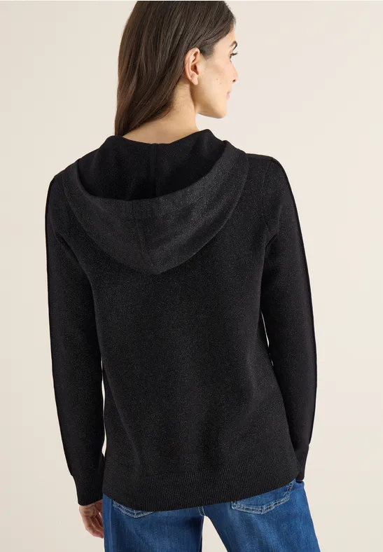 Funkelnder Jacquard Strick Hoodie