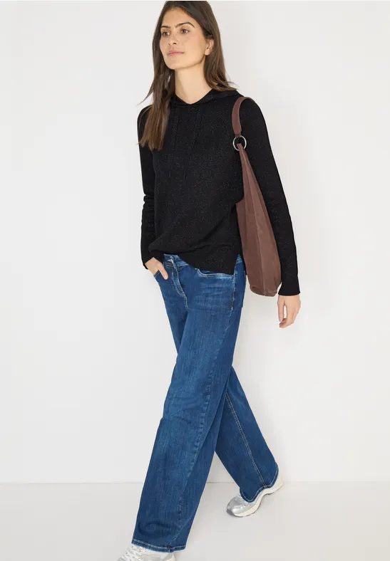 Funkelnder Jacquard Strick Hoodie