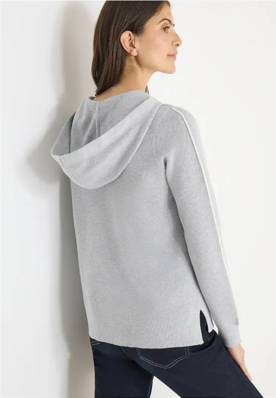 Schimmernder Jacquard-Strick-Hoodie