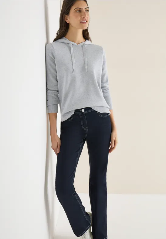 Schimmernder Jacquard-Strick-Hoodie