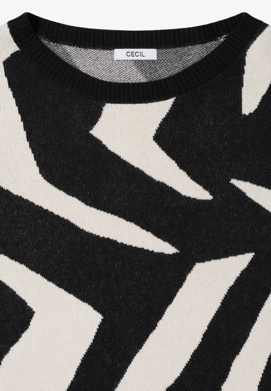 Langärmliger Strickpullover mit Grafikmuster