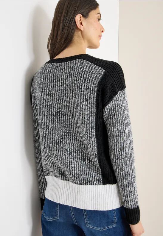 Moderner Color-Block Strickpullover