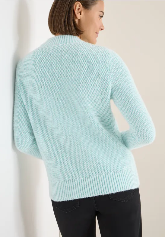 Strukturierter Rollkragen Strickpullover
