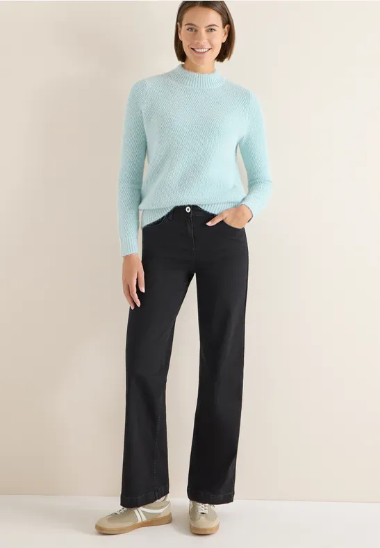 Strukturierter Rollkragen Strickpullover