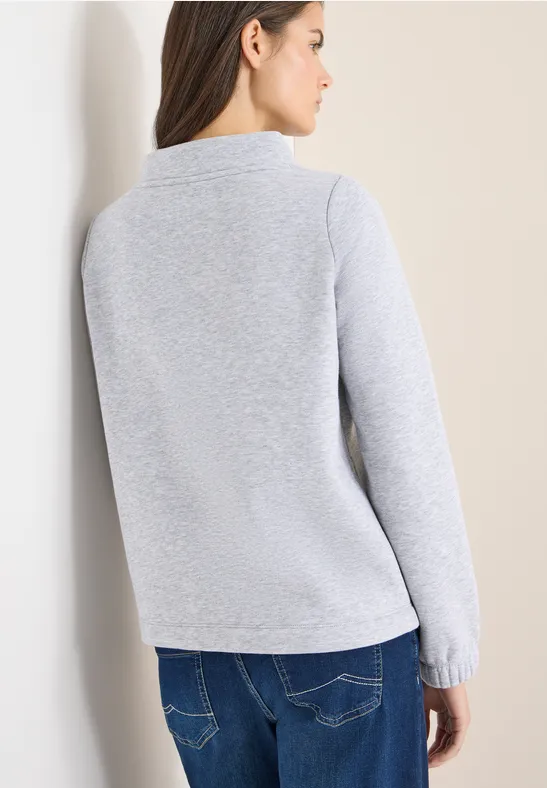 Trichterhals besticktes Sweatshirt