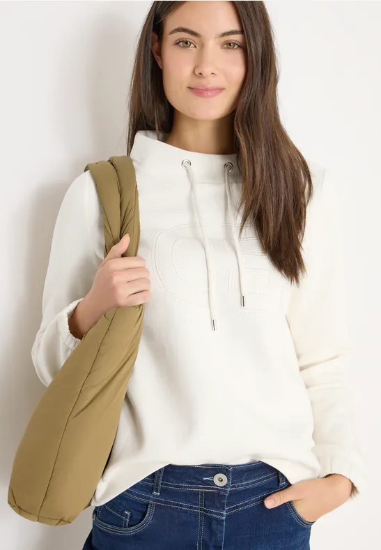 Trichterkragen-Sweatshirt mit geprägtem Logo