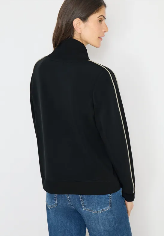 Sportliches Sweatshirt mit Trichterkragen und Streifen