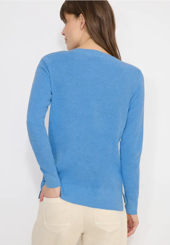Klassischer Feinstrickpullover mit U-Boot-Ausschnitt