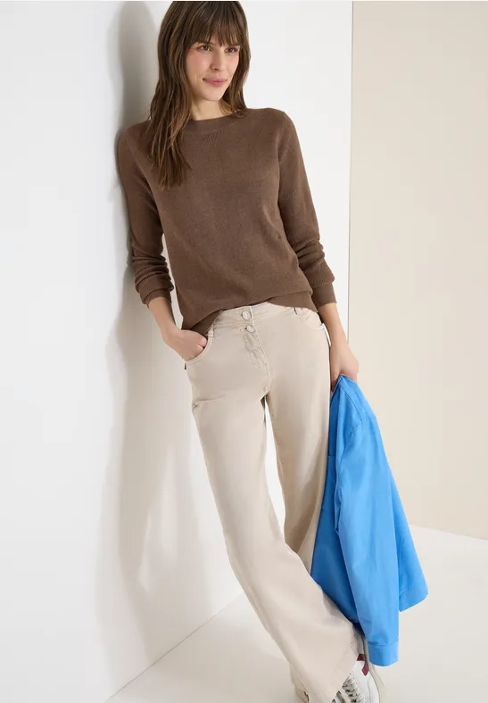 Lässiger Feinstrick Struktur Pullover