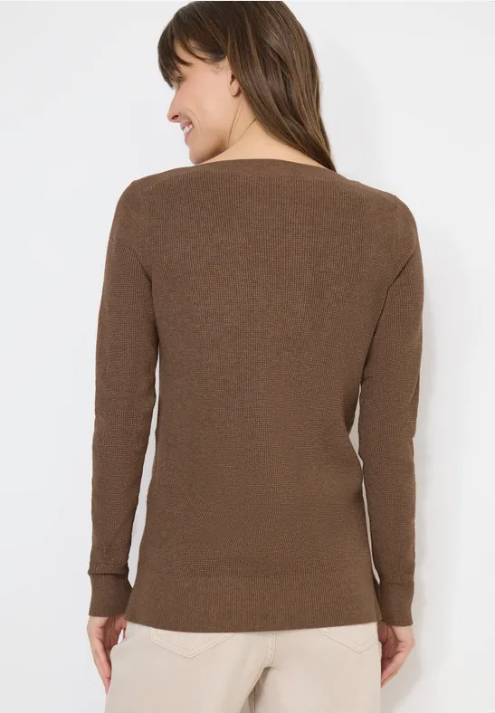 Lässiger Feinstrick Struktur Pullover