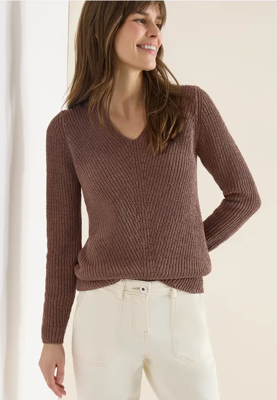 Lässiger Feinstrick Struktur Pullover
