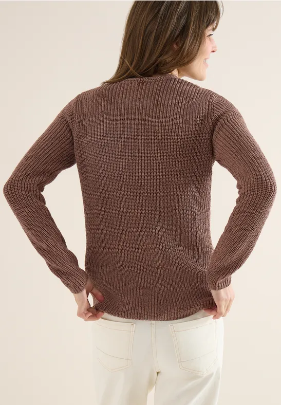 Lässiger Feinstrick Struktur Pullover