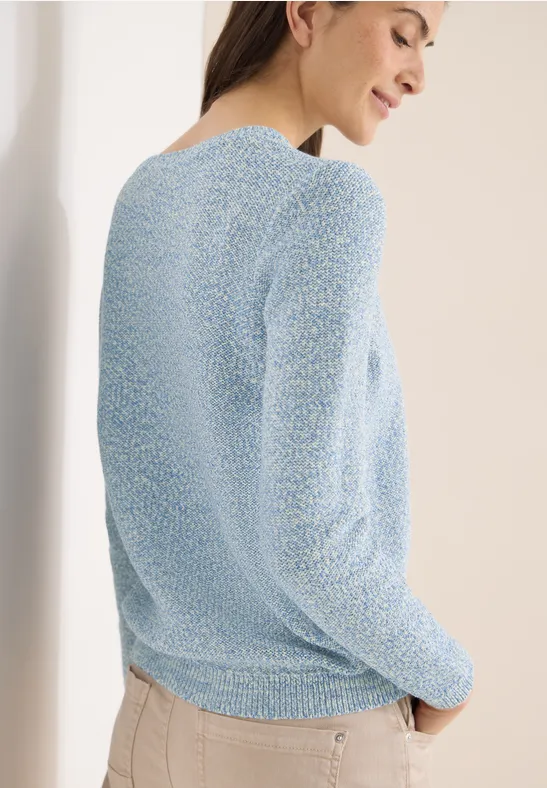 Space-Dye Strickpullover aus Baumwollmischung