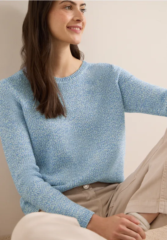 Space-Dye Strickpullover aus Baumwollmischung