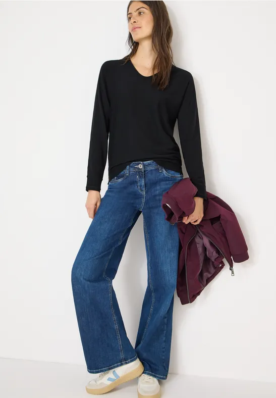 Dolman-Pullover mit V-Ausschnitt