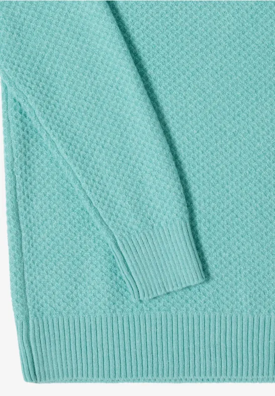 Strukturierter Strick-Rollkragenpullover