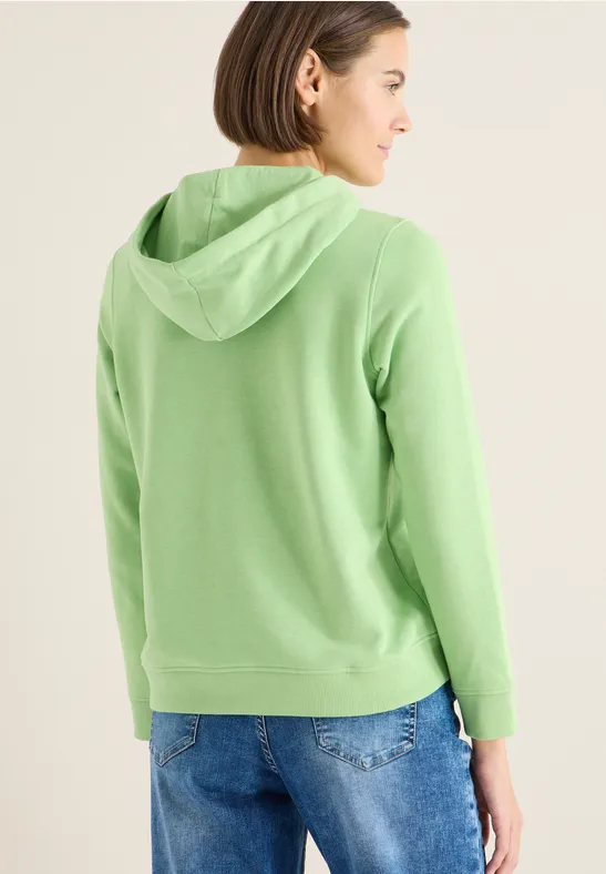 Lässiger grüner Hoodie mit Stickerei
