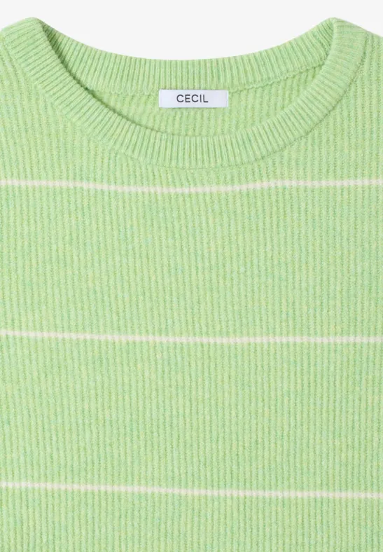 Gestreifter Struktur-Strickpullover