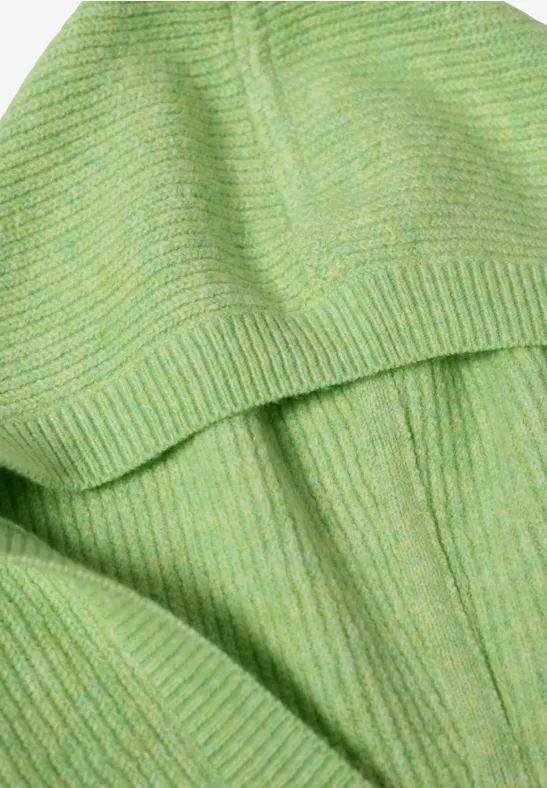Weicher Strick-Hoodie in Apfelgrün