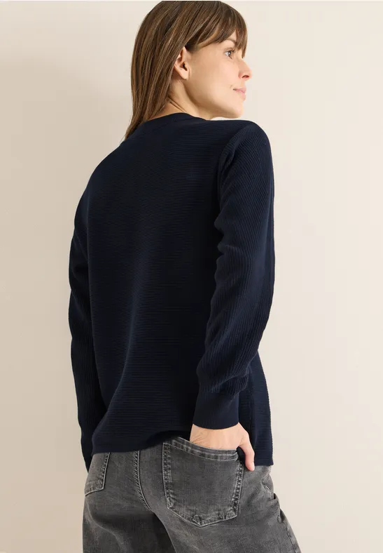 Damen Strukturpullover mit Rollkragen und Dolmanärmeln