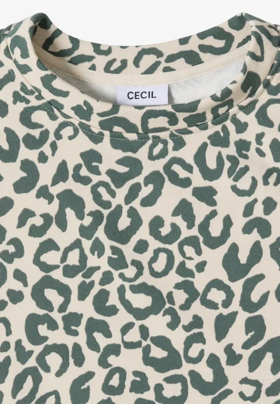 Kurzärmeliges Sweatshirt mit Leopardenmuster