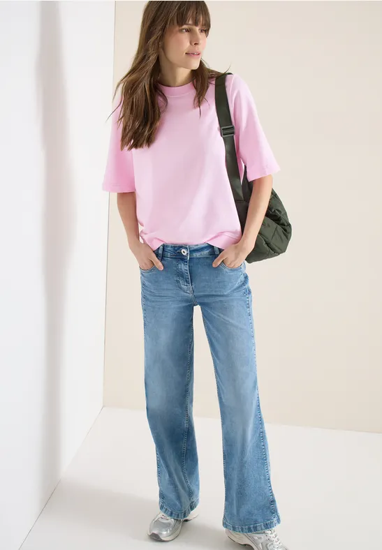 Lässiges Kurzarm-Sweatshirt mit Garment-Dye-Effekt