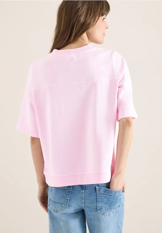 Lässiges Kurzarm-Sweatshirt mit Garment-Dye-Effekt