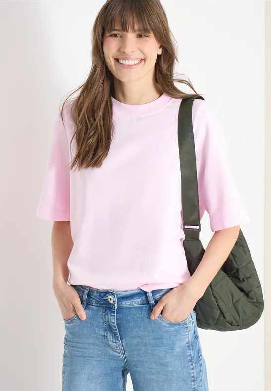Lässiges Kurzarm-Sweatshirt mit Garment-Dye-Effekt