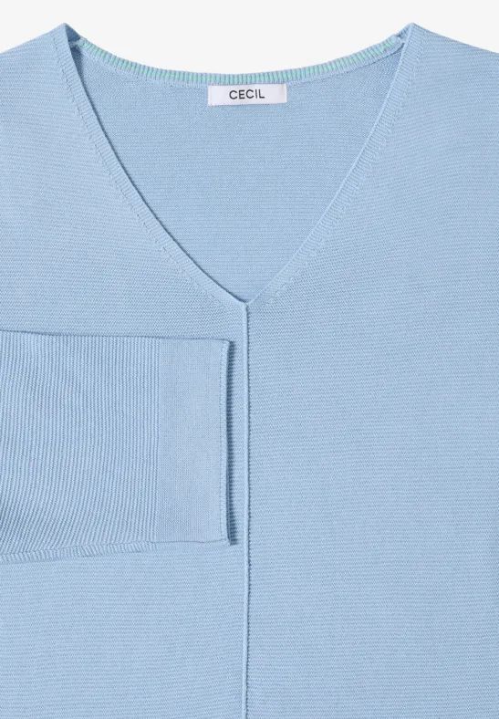 Klassischer V-Ausschnitt 3/4-Arm Pullover