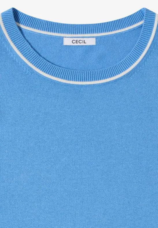 Damen Pullover aus blauem Baumwollmischgewebe
