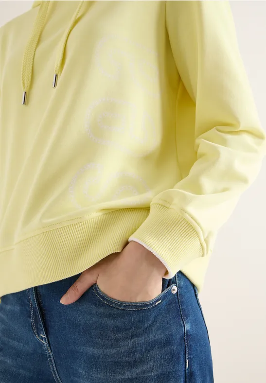 Lässiger Kapuzenpullover mit Kordelzug und Rückendruck