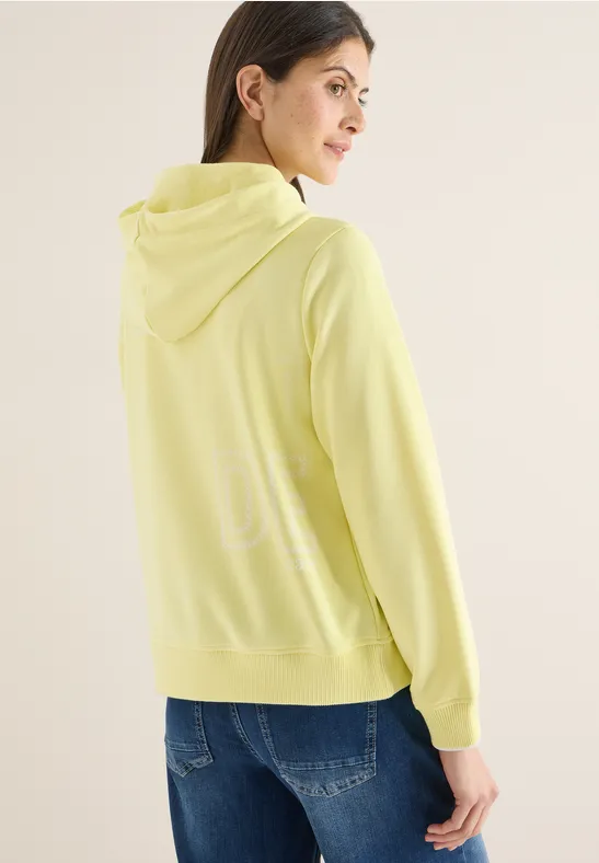Lässiger Kapuzenpullover mit Kordelzug und Rückendruck