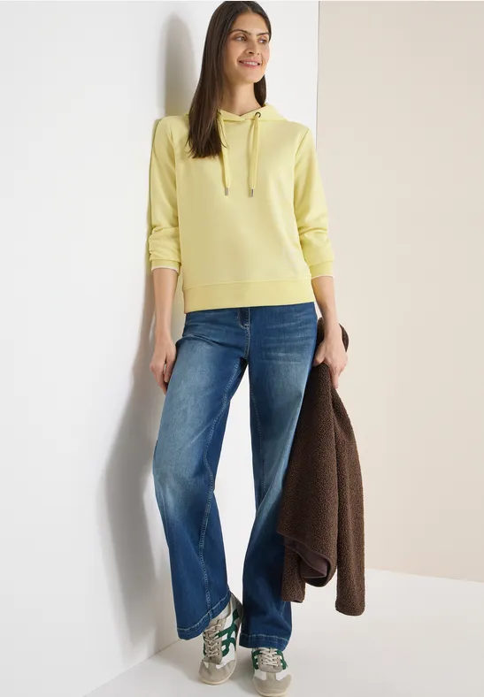 Lässiger Kapuzenpullover mit Kordelzug und Rückendruck