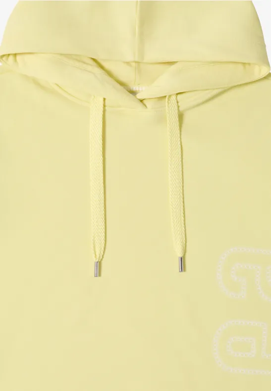 Lässiger Kapuzenpullover mit Kordelzug und Rückendruck
