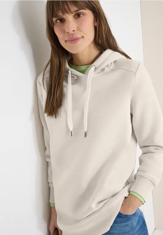 Lässiger Longline-Hoodie mit Kordelzug