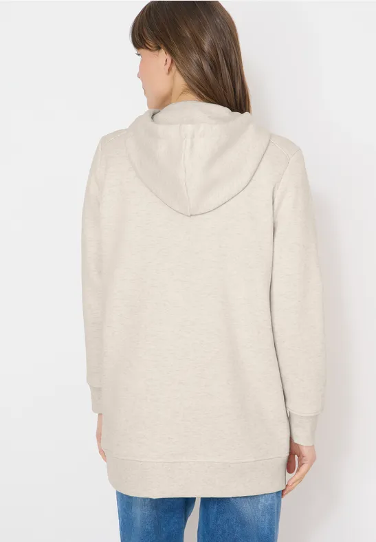 Lässiger Longline-Hoodie mit Kordelzug