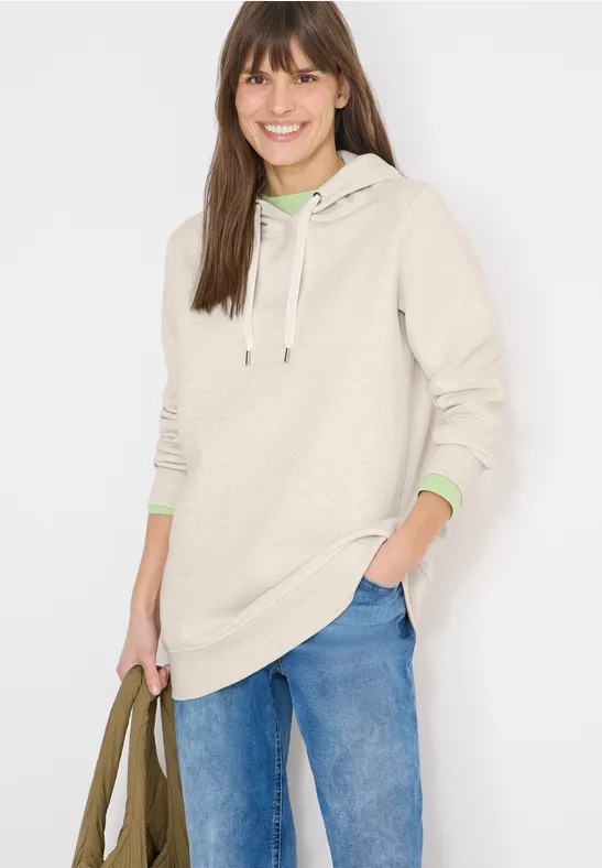 Lässiger Longline-Hoodie mit Kordelzug