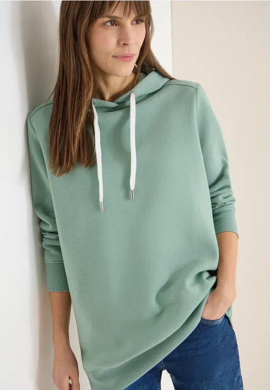Lässiger Longline-Hoodie mit Kordelzug