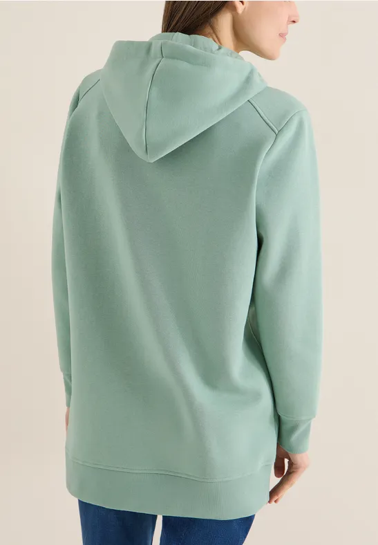 Lässiger Longline-Hoodie mit Kordelzug