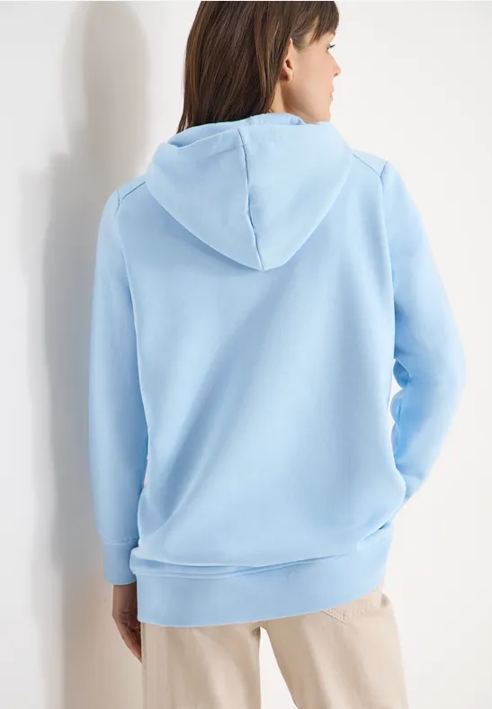 Langer Kapuzenpullover mit Kordelzug