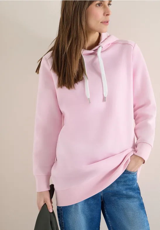 Lässiger Longline-Hoodie mit Kordelzug