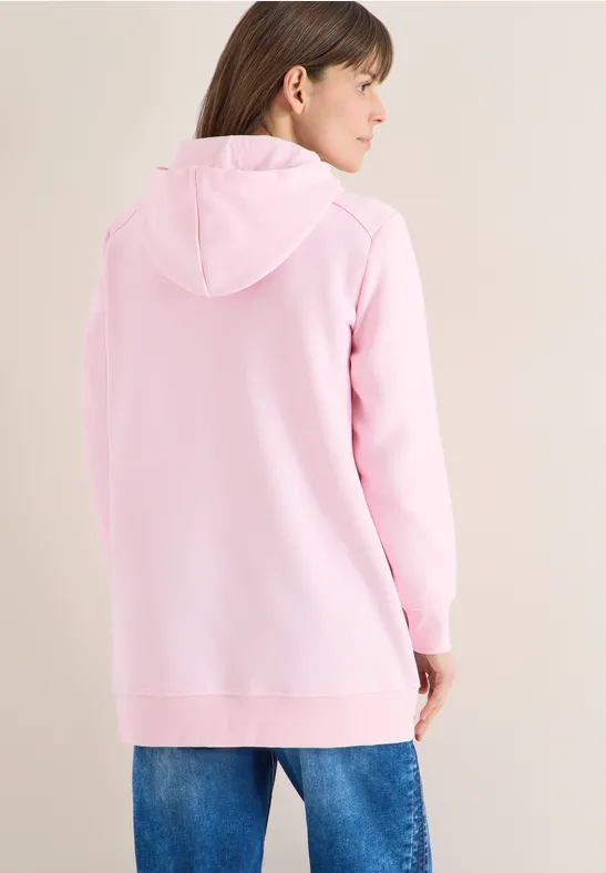 Lässiger Longline-Hoodie mit Kordelzug