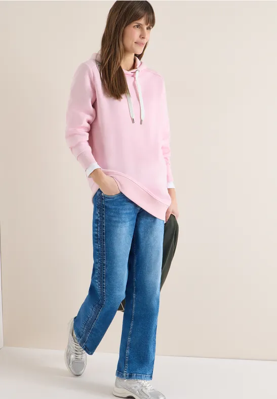Lässiger Longline-Hoodie mit Kordelzug