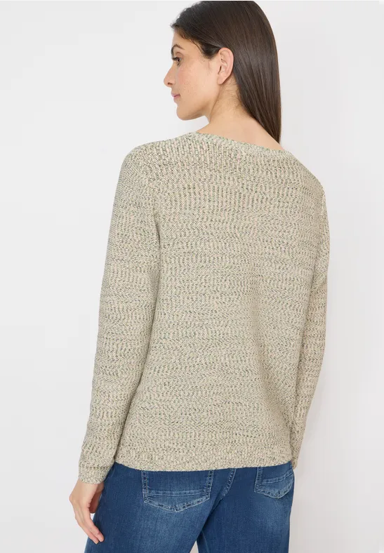 Space-Dye Strickpullover aus Baumwollmischung