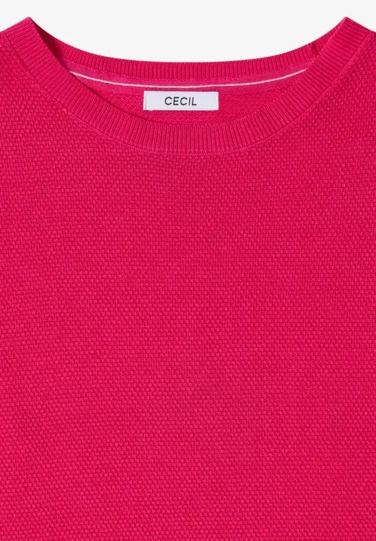 Lässiger pinkfarbener Kurzarmpullover
