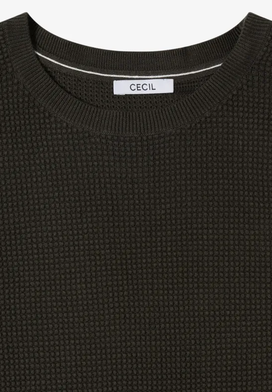 Kurzarmshirt mit Strukturstrick