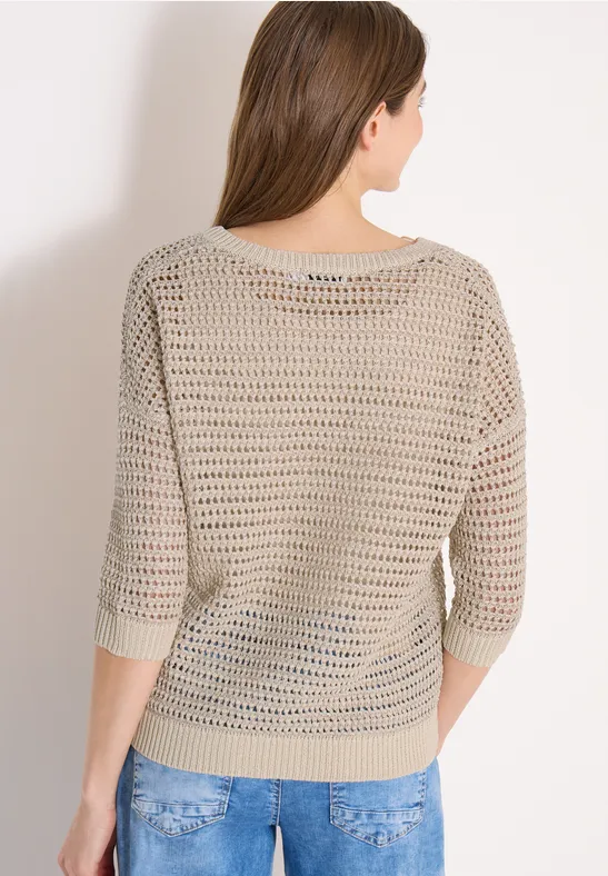 Lockerer Strickpullover mit V-Ausschnitt