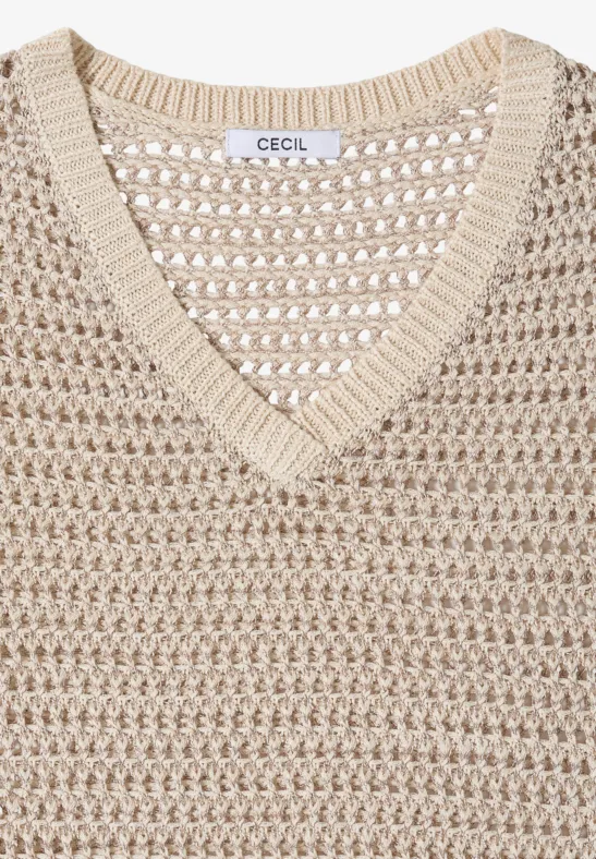 Lockerer Strickpullover mit V-Ausschnitt