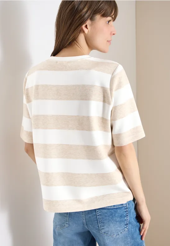 Gestreiftes Kurzarm-Sweatshirt-Top